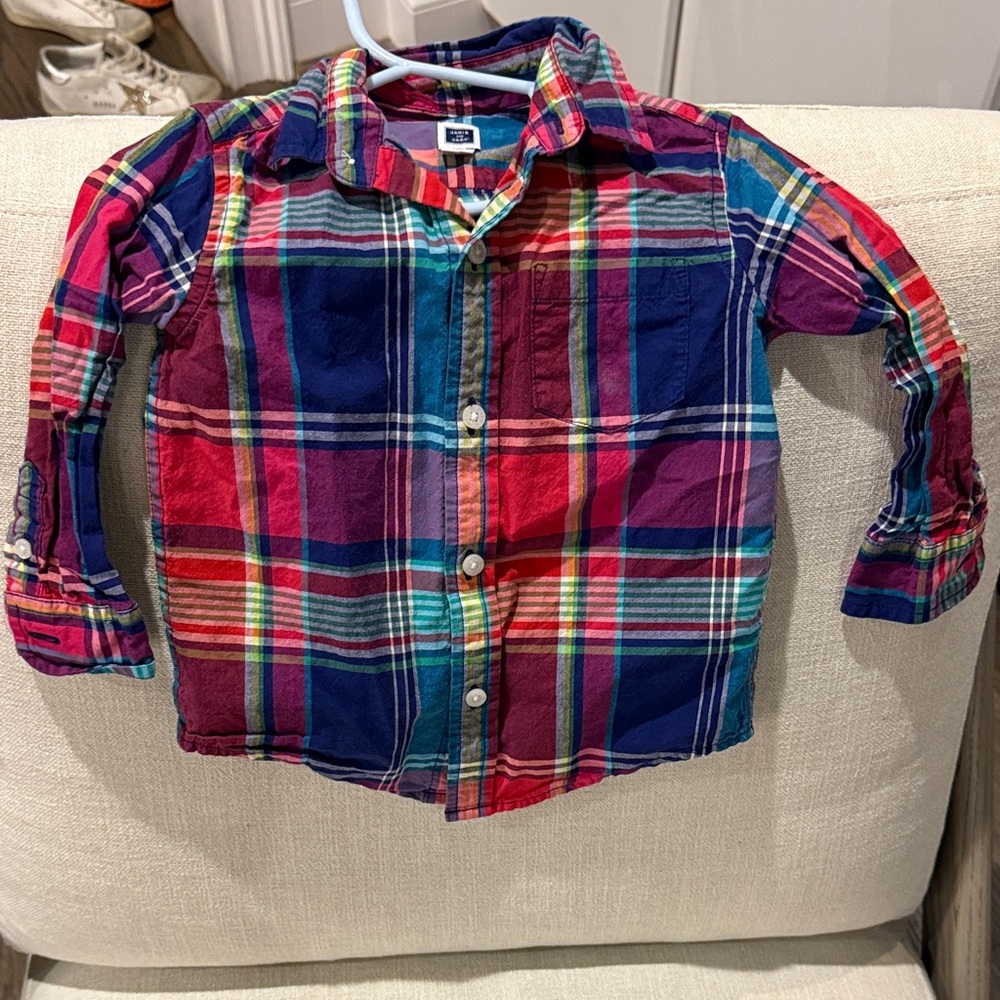 Janie and Jack Multicolor Plaid Button Down Shirt
